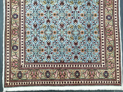 3.6 x 5.8 Blue Hand Made Rug, Oushak Rug, Rustic Rug, Bohemian Rug, Rug Runner, Turkish Rug, Farmhouse Rug, Vintage Rug, Wool rug