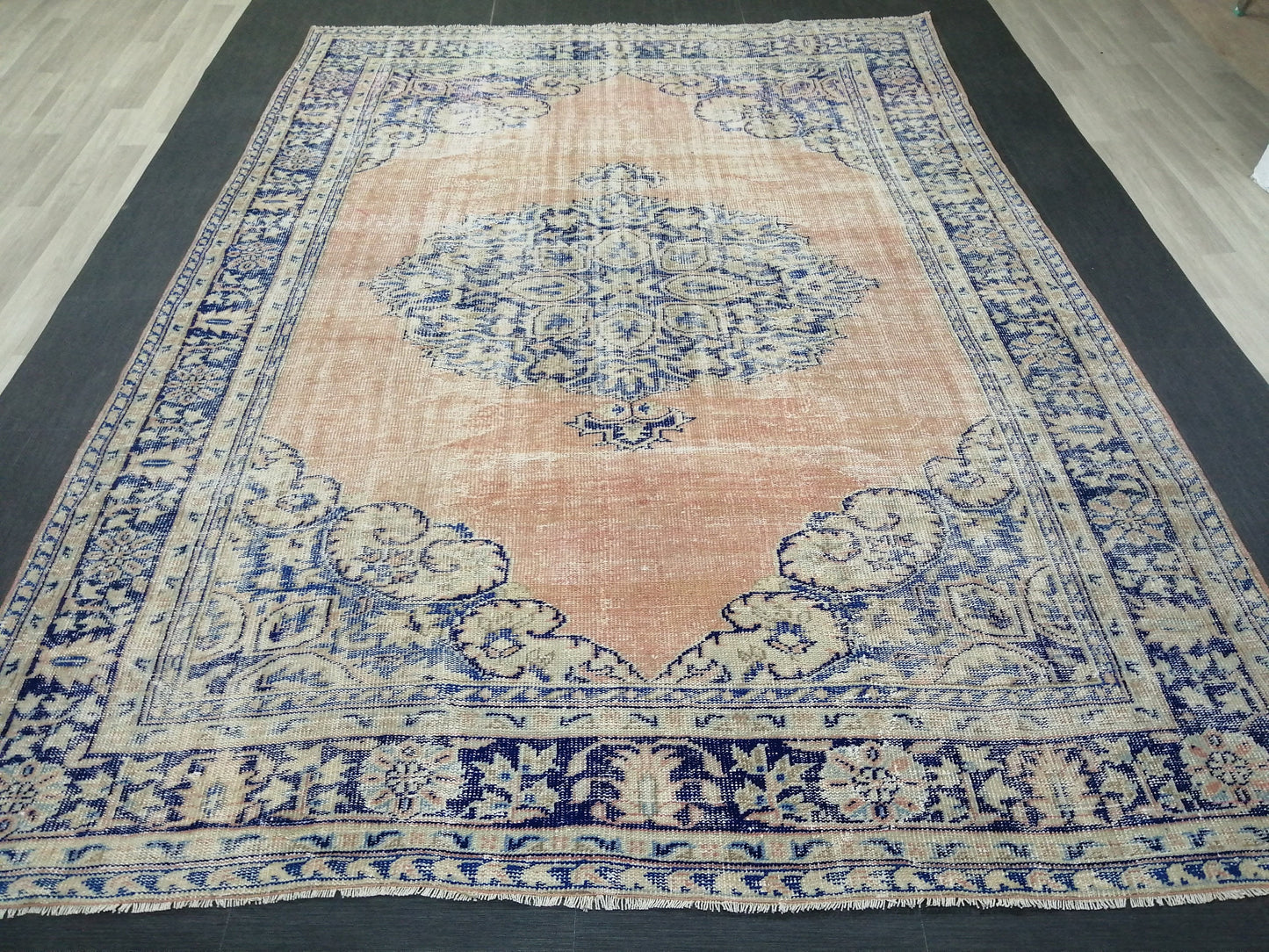 Large 10.7 x 7.5 OUSHAK RUG TURKISH Oushak Rug Vintage Oushak Runner Rug Vintage 8 by 11 Rug Wool Oriental Rug Hand Made Rugs Turkish Rug