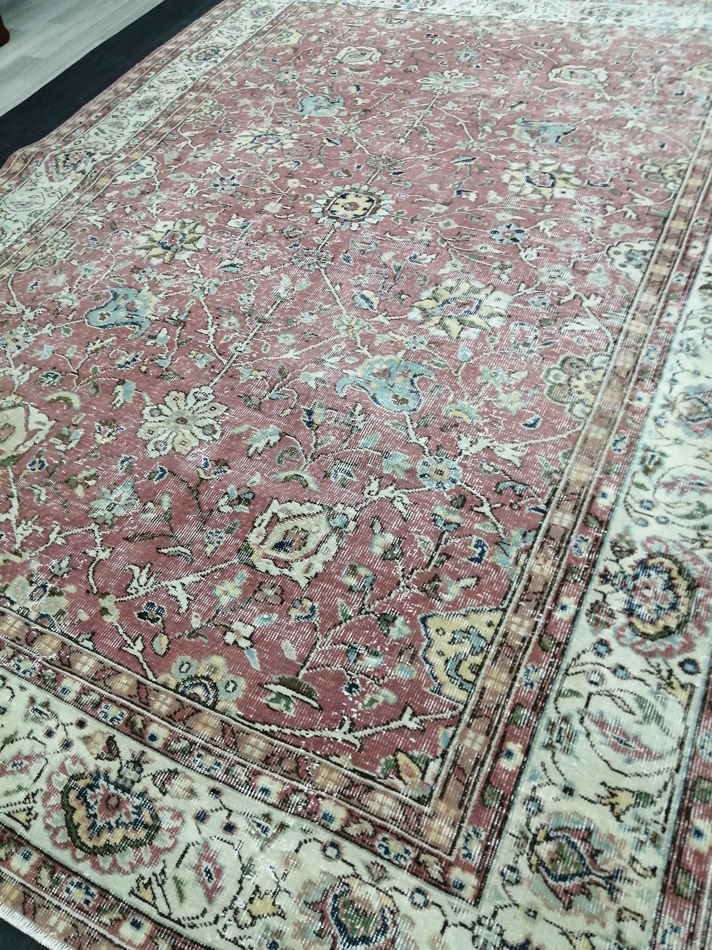 Hand Made Rug, 6.8 x 9 Oushak Rug, Rustic Rug, Bohemian Rug, Rug Runner, Turkish Rug, Farmhouse Rug, Vintage Rug, Wool rug
