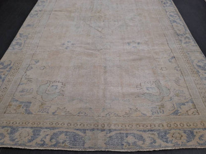 Muted Vintage Turkish Rug 6x10 Muted Vintage Persian Rug Muted Vintage Rug Distressed  Muted Oushak Rug Hand Made Rugs Vintage Turkish Rug
