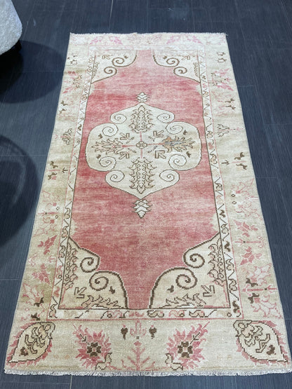 Handmade Rug, Antique Rug, Vintage 2.8 x 5 Rug, Turkish Wool Rug, Oushak Rug, Hand Knotted Rug, Persian Rug,