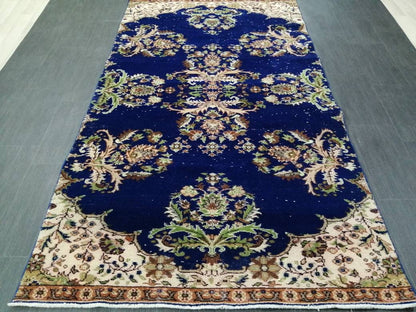 Blue OUSHAK RUG 8.5 x 4.7 Vintage Rug Oushak Rug Vintage Wool Oushak Rug Hand Made Rugs Vintage Turkish Rug