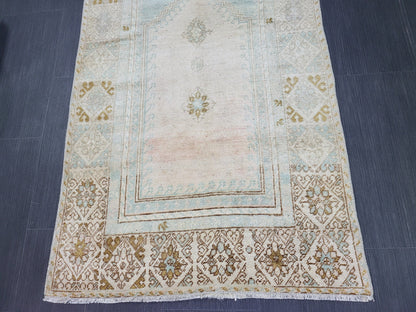 OUSHAK RUG, TURKISH 2.9 x 5.2 Antique Rug,  Vintage  Rug, Antique Rug Wool Handknotted Rug,  Handmade Rug,Vintage Turkish Rug