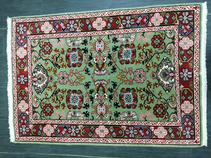 Quality Hand Made Rug 5.8 x 3.6 Green Rug, Oushak Rug, Bohemian Rug, Rug Runner, Turkish Rug, Farmhouse Rug, Vintage Rug, Wool rug