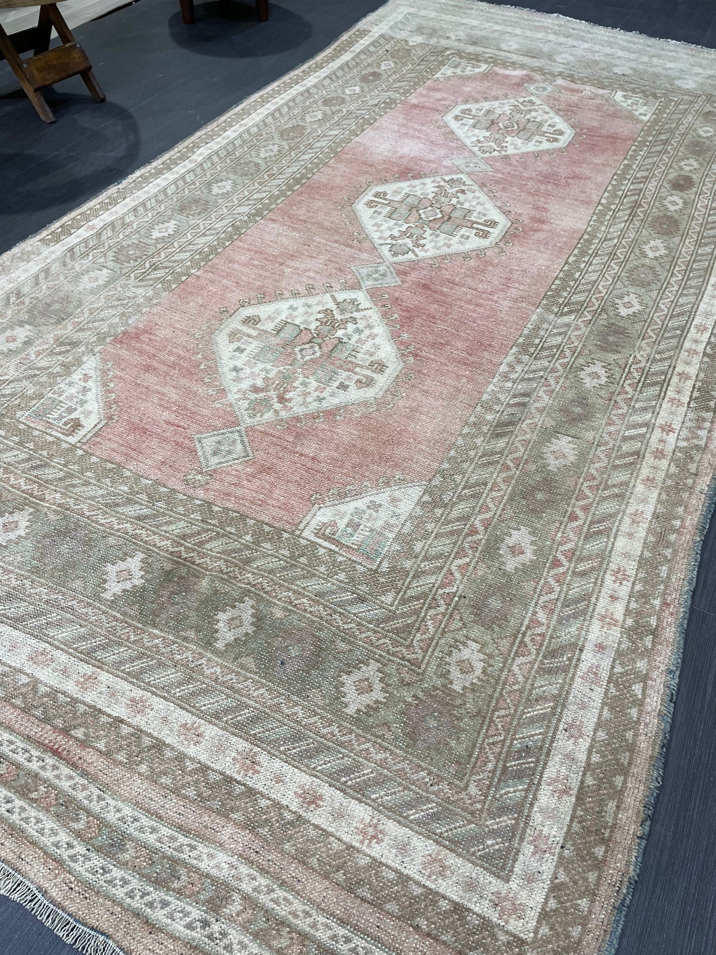 Vintage RUG, TURKISH 4.2 x 8.5 Rug,  Vintage Handmade Rug, Wool Hand Knotted Rug, Hand Made Rug Quality Turkish Rug