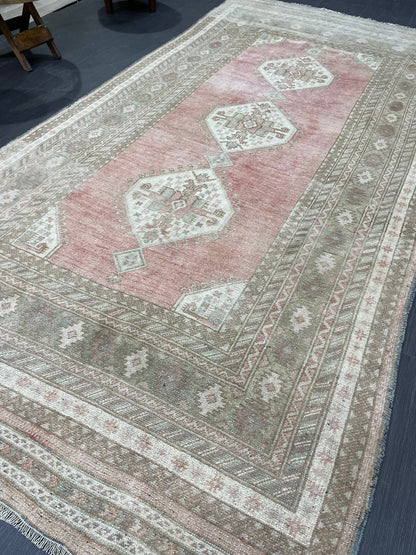 Vintage RUG, TURKISH 4.2 x 8.5 Rug,  Vintage Handmade Rug, Wool Hand Knotted Rug, Hand Made Rug Quality Turkish Rug