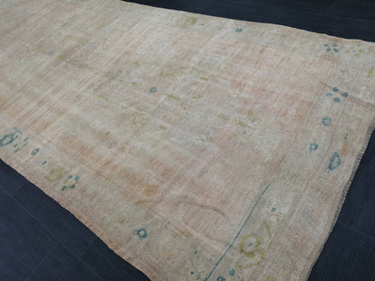 4.6 x 11.5 Muted Wool Runner Rug  Muted Oushak Runner Rug Turkish Runner Rug Vintage Runner Rug Hallway Runner Rug Kitchen Runner Rug