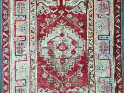 Antique Oriental RUG 3.5 x 6.3 TURKISH Oushak Rug Vintage Wool Rug Hand Made Rugs Vintage Rug