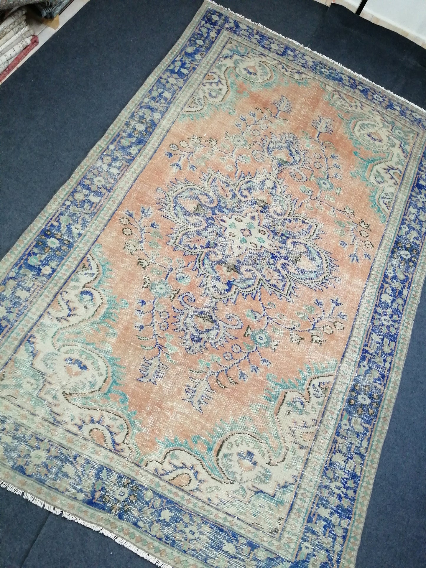6.2 x 9.7 OUSHAK RUG TURKISH Oushak Rug Vintage Persian Rug Vintage Oriental Rug Wool Oushak Rug Hand Made Rugs Vintage Turkish Rug