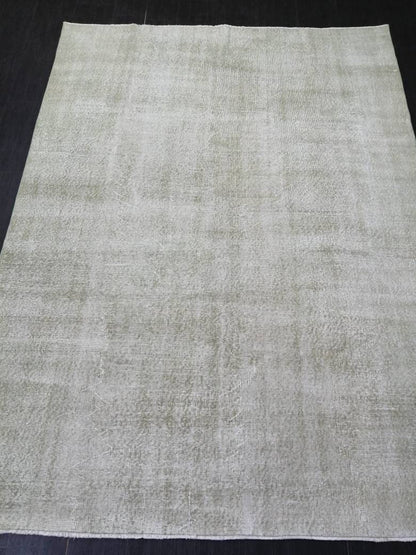 6.6 x 9 Variegated Moss Green Rug, Hand Made Rug, Oushak Rug, Distressed Rug,Oriental Rug , Turkish Rug, Farmhouse Rug, Vintage Rug