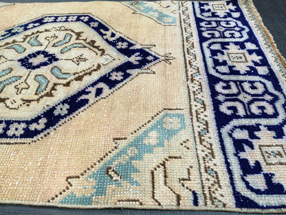 6.5 x 2.5 Short Oushak Runner Rug Turkish Runner Rug Vintage Runner Rug Hallway Runner Rug Kitchen Runner Rug Wool Runner Rug Wool Runner