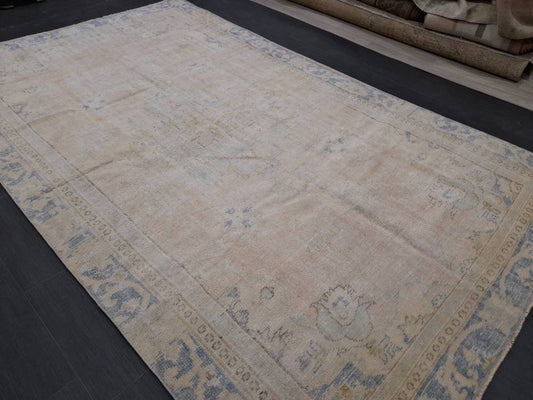 Muted Vintage Turkish Rug 6x10 Muted Vintage Persian Rug Muted Vintage Rug Distressed  Muted Oushak Rug Hand Made Rugs Vintage Turkish Rug