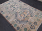 Vintage RUG TURKISH 4.3 x 6.8 Rug Vintage Oushak Rug Vintage Oriental Rug Wool Hand Knotted Rug Hand Made Rugs Antique Turkish Rug