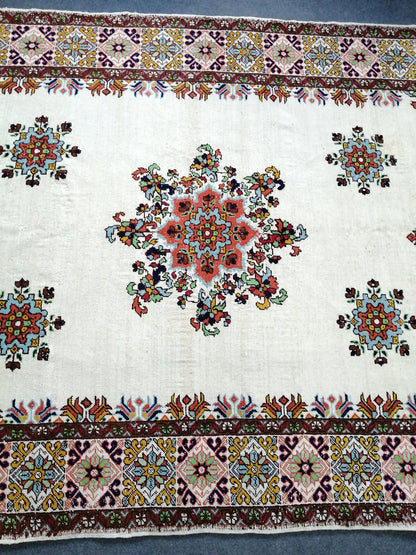 6.5 x 9.8 OUSHAK RUG TURKISH Oushak Rug Vintage Oriental Rug Vintage Persian Rug Rug Persian Rug Hand Made Rugs Vintage Turkish Rug