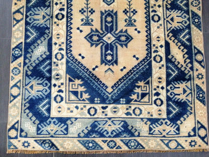 6.8 X 3.9 Rugs, Hand Made Rug, Oushak Rug, Rustic Rug,  BLUE Rug, Rug Runner, Turkish Rug, Farmhouse Rug, Vintage Rug, Wool rug