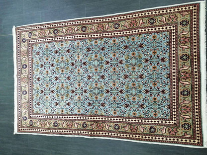 3.6 x 5.8 Blue Hand Made Rug, Oushak Rug, Rustic Rug, Bohemian Rug, Rug Runner, Turkish Rug, Farmhouse Rug, Vintage Rug, Wool rug