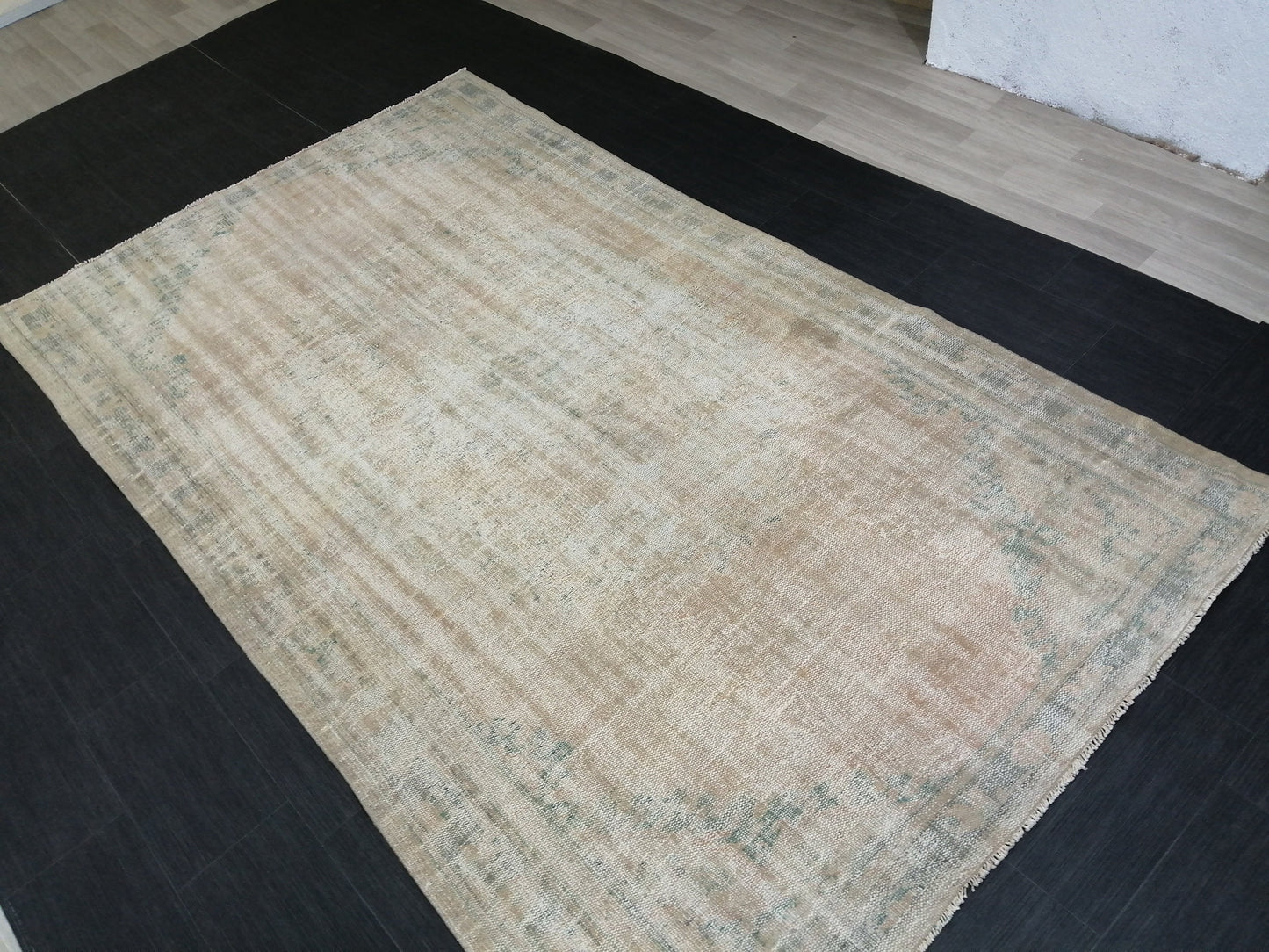 Distressed Rug Handmade Rug 6 x 10.3 Oushak Rug Rustic Rug, Muted Antique Rug Faded Rug 6x10 Turkish Rug Farmhouse Rug Vintage Rug Wool rug