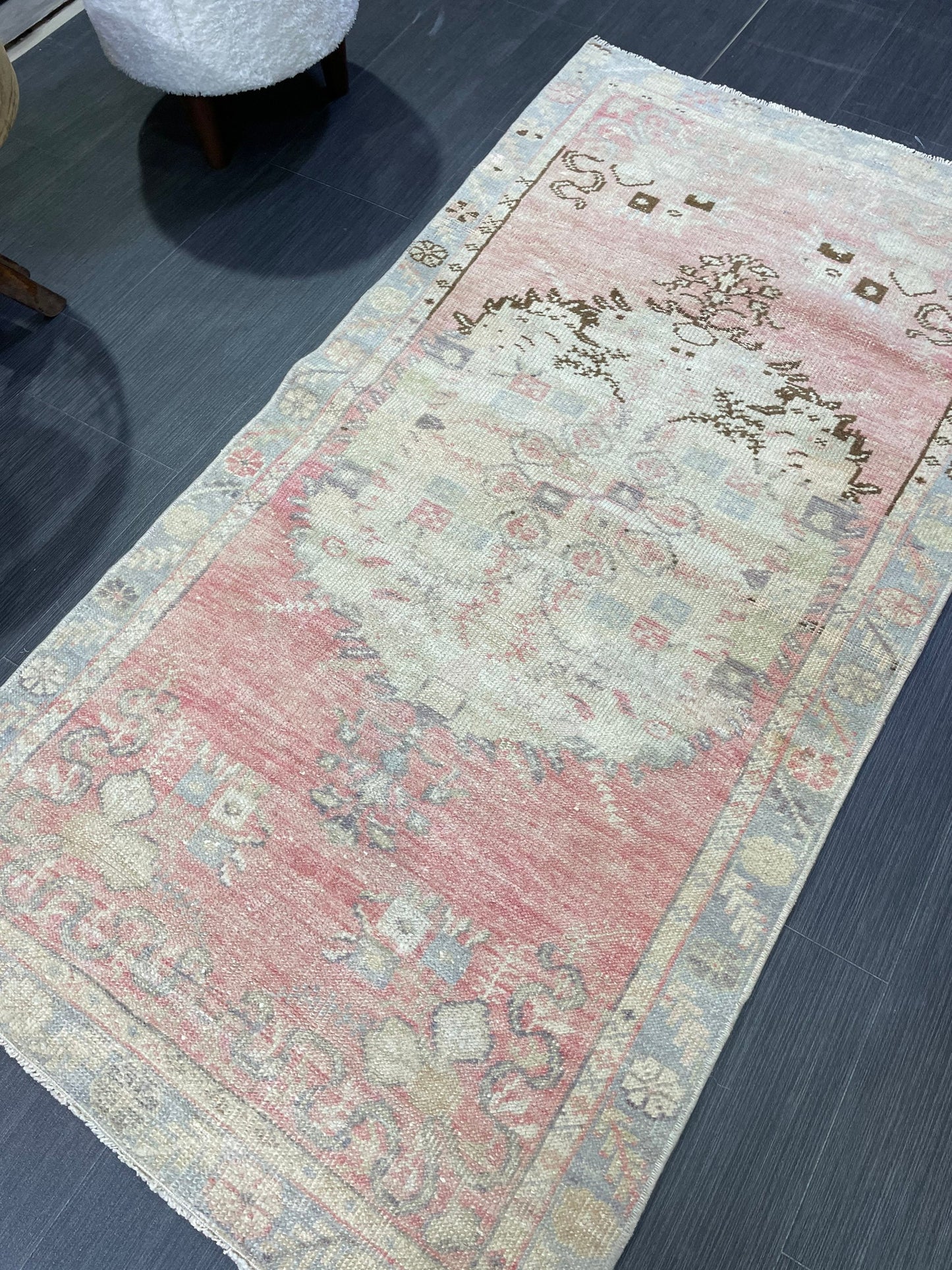 Antique Rug, Vintage 2.8 x 5 Rug, Turkish Wool Rug, Oushak Rug, Hand Knotted Rug, Persian Rug, Handmade Rug