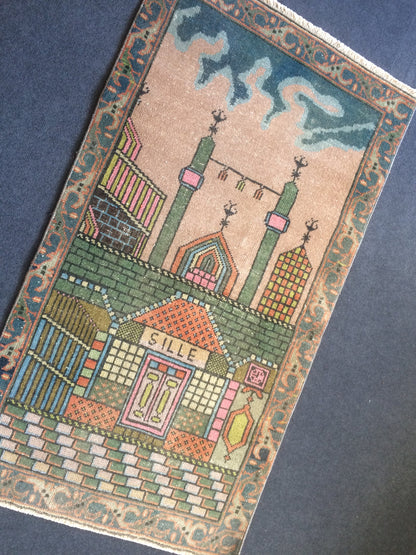 Turkish Rug, Oushak Rug, Oushak Rugs, Wool Oushak Rug, sufi mevlana Tapestry  Rug, Farmhouse Rug, Vintage Rug, Prayer Rug, Hand Made Rug