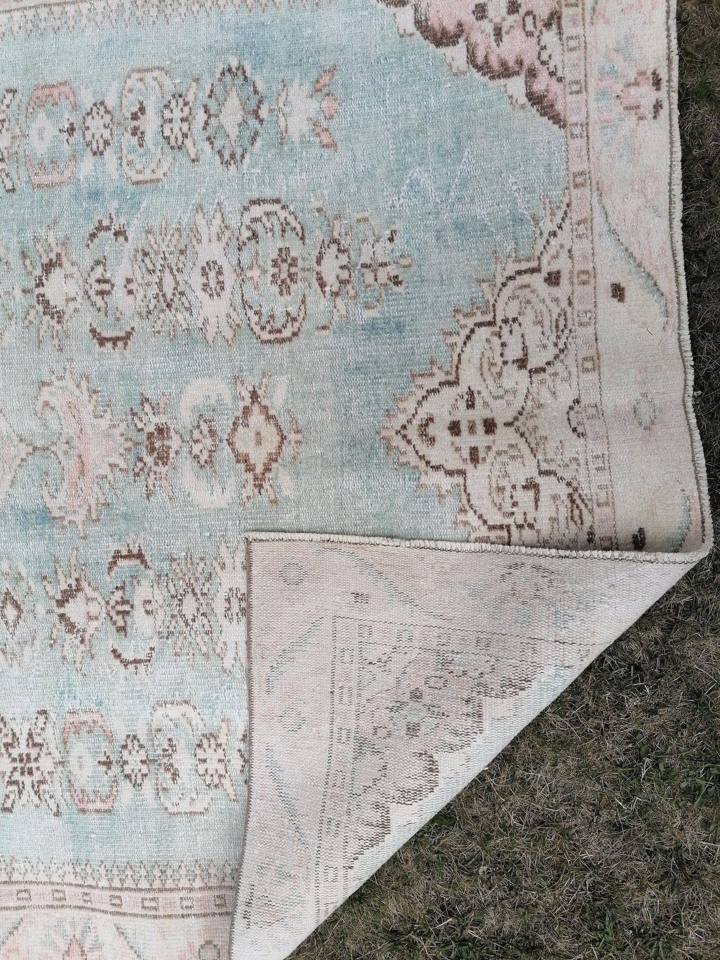 Vintage rug,5'8x9 wool oushak rug, handmade area rug