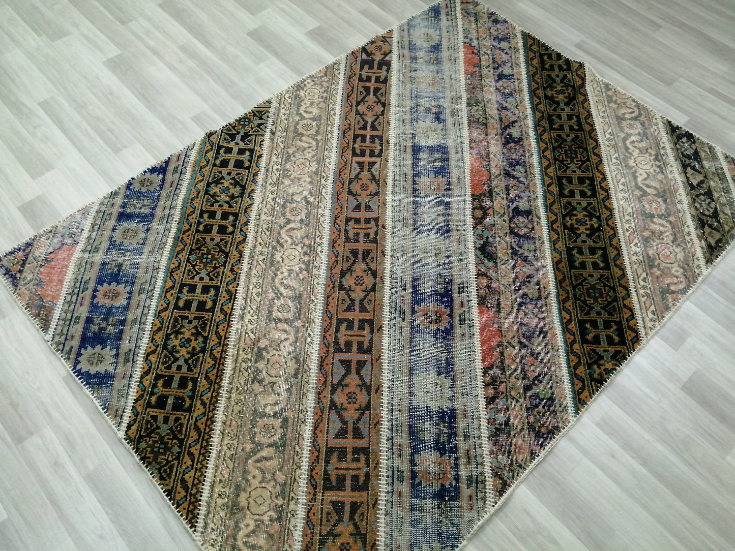 Patchwork Rugs, Hand Made Rug, Oushak Rug, Rustic Rug, Bohemian Rug, Rug Runner, Turkish Rug, Farmhouse Rug, Vintage Rug, Wool rug