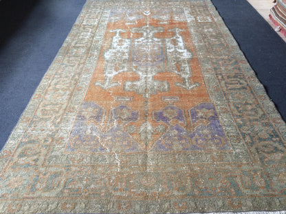 5 x 8.6 OUSHAK RUG TURKISH Oriental Rug Vintage Oushak Rug Vintage Persian Wool Rug Hand Made Rugs Vintage Turkish Rug Discounted Rugs