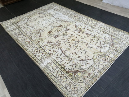 6x9 Muted Handmade Rug Oushak Rug, Rustic Rug Boho Rug, Muted Home Decor Rug  Turkish Rug, Farmhouse Rug Persian Rug Hand Knotted Rug