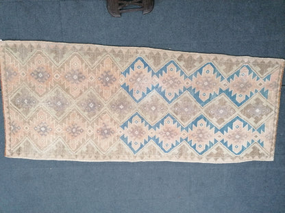 7'4x3'2 oushak turkish runner rug,turkish rug,oushak runner rug,vintage rug,kitchen runner rug,vintage oushak rug, vintage anatolian rug