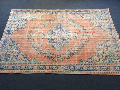 Vintage Rug Turkish Rug Oushak  Rug Bohemian Rug Living Room Rug Wool Oushak Rug Hand Made Rug
