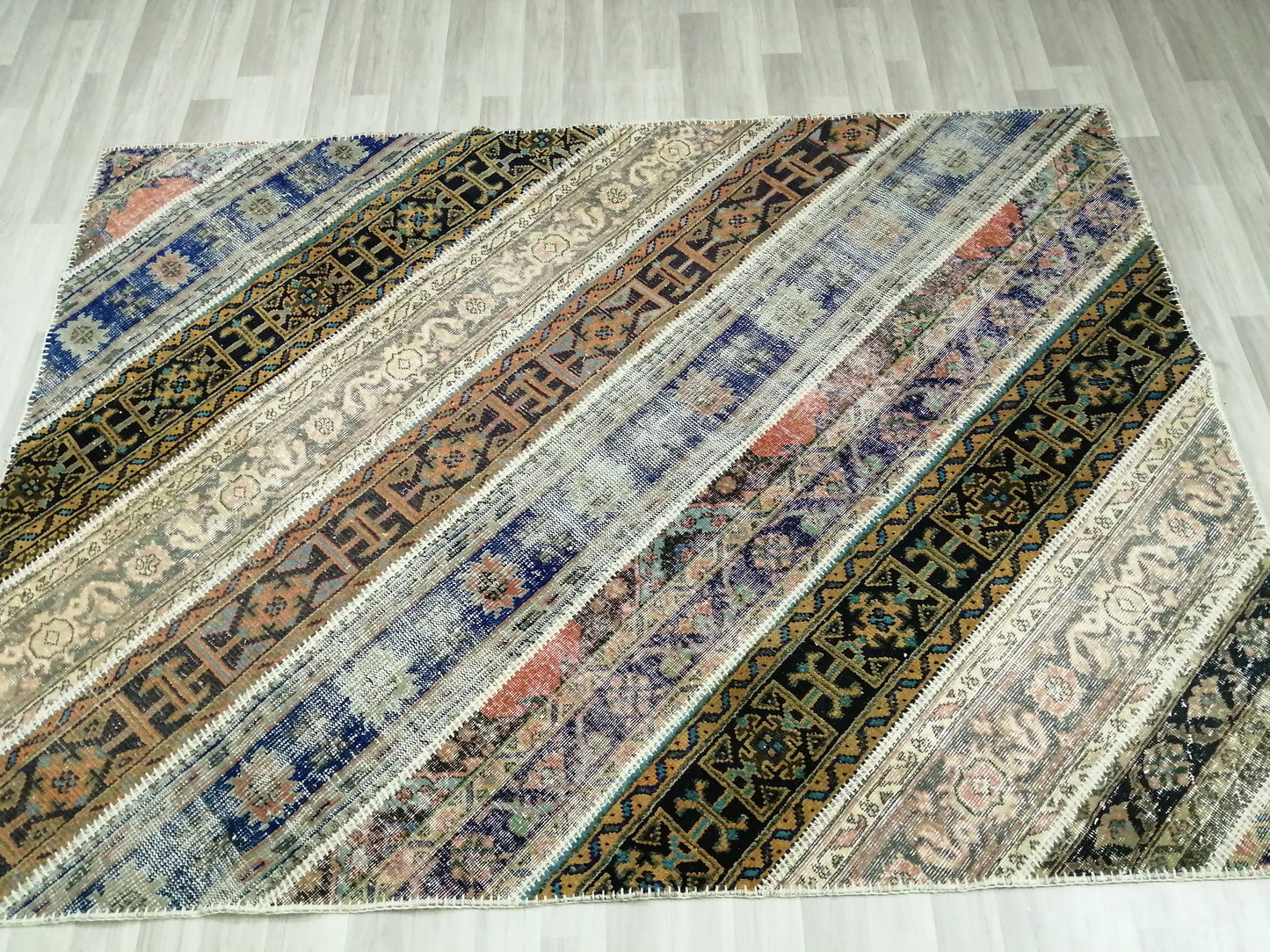 Patchwork Rugs, Hand Made Rug, Oushak Rug, Rustic Rug, Bohemian Rug, Rug Runner, Turkish Rug, Farmhouse Rug, Vintage Rug, Wool rug
