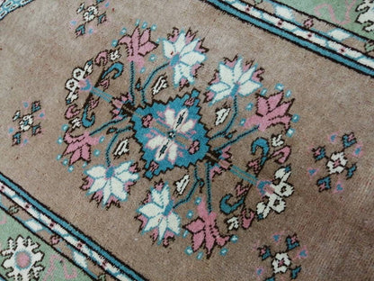 Vintage Rug 4.6 x 2.5 TURKISH HAND MADE Rugs   Vintage Turkish Rugs   Oushak Rug  Hand Made Rug, Vintage Oushak Rug, Wool Rug