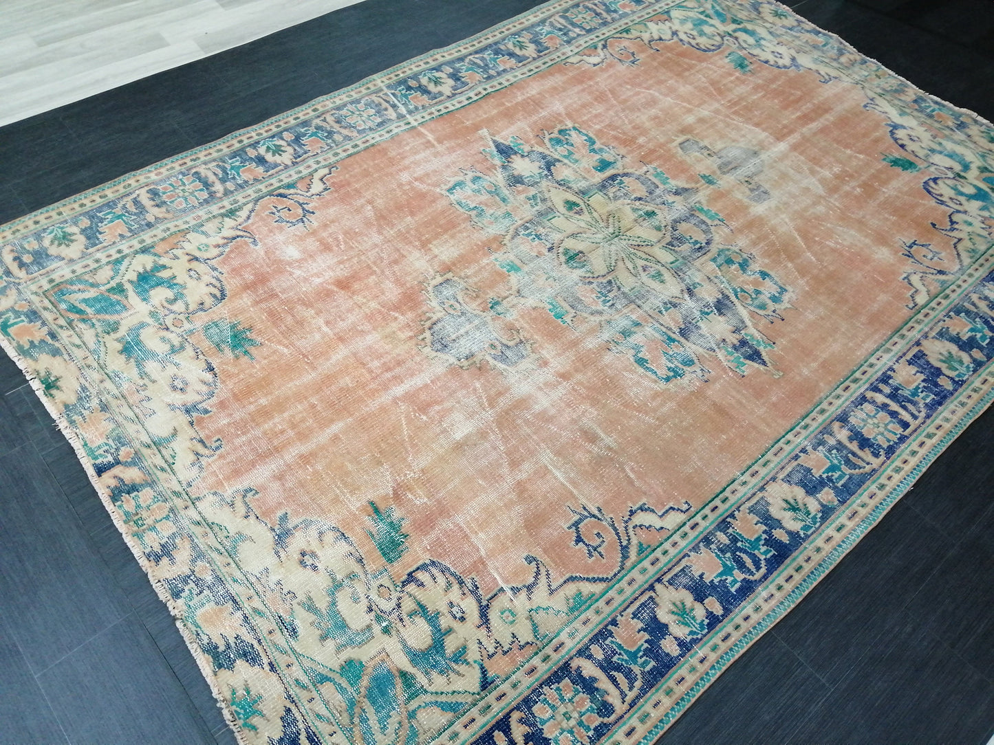 9.7 X 6.8 LARGE Rugs, Hand Made Rug, Oushak Rug, Rustic Rug, Bohemian Rug, Rug Runner, Turkish Rug, Farmhouse Rug, Vintage Rug, Wool rug