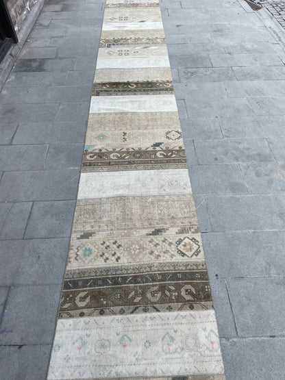 Extra Long Turkish Runner Very Long Patchwork Runner Rug 2.7 x 19.3 ft Vintage Runner Rug Oushak XL Oriental Runner Rug Staircase Runner rug