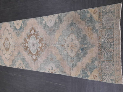 Muted Vintage Runner Rug 2.8 x 12.2 Muted Hallway Runner Kitchen Runner Rug Muted Staircase Runner Rug Muted Oushak Rug XĹ Turkish Runner