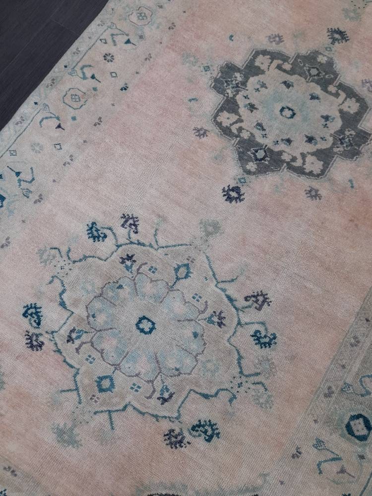 Muted Persian RUG Vintage Oushak Rug Large 5 x 10.5 Vintage Rug Wool Oriental Rug Hand Knotted Rugs Vintage Turkish Rug Muted Rug 5x10 rug