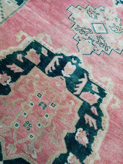 Handmade  Runner RUG TURKISH 4.4 x 10.9 Rug Vintage Oushak Runner Rug Vintage Runner Rug Wool Oriental Rug Vintage Turkish Rug