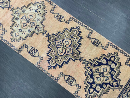 Hand Knotted Oushak Runner 2.6 x 11 Rug Turkish Runner Vintage Runner Hallway Runner Rug Persian Kitchen Runner Rug Oriental Wool Runner Rug