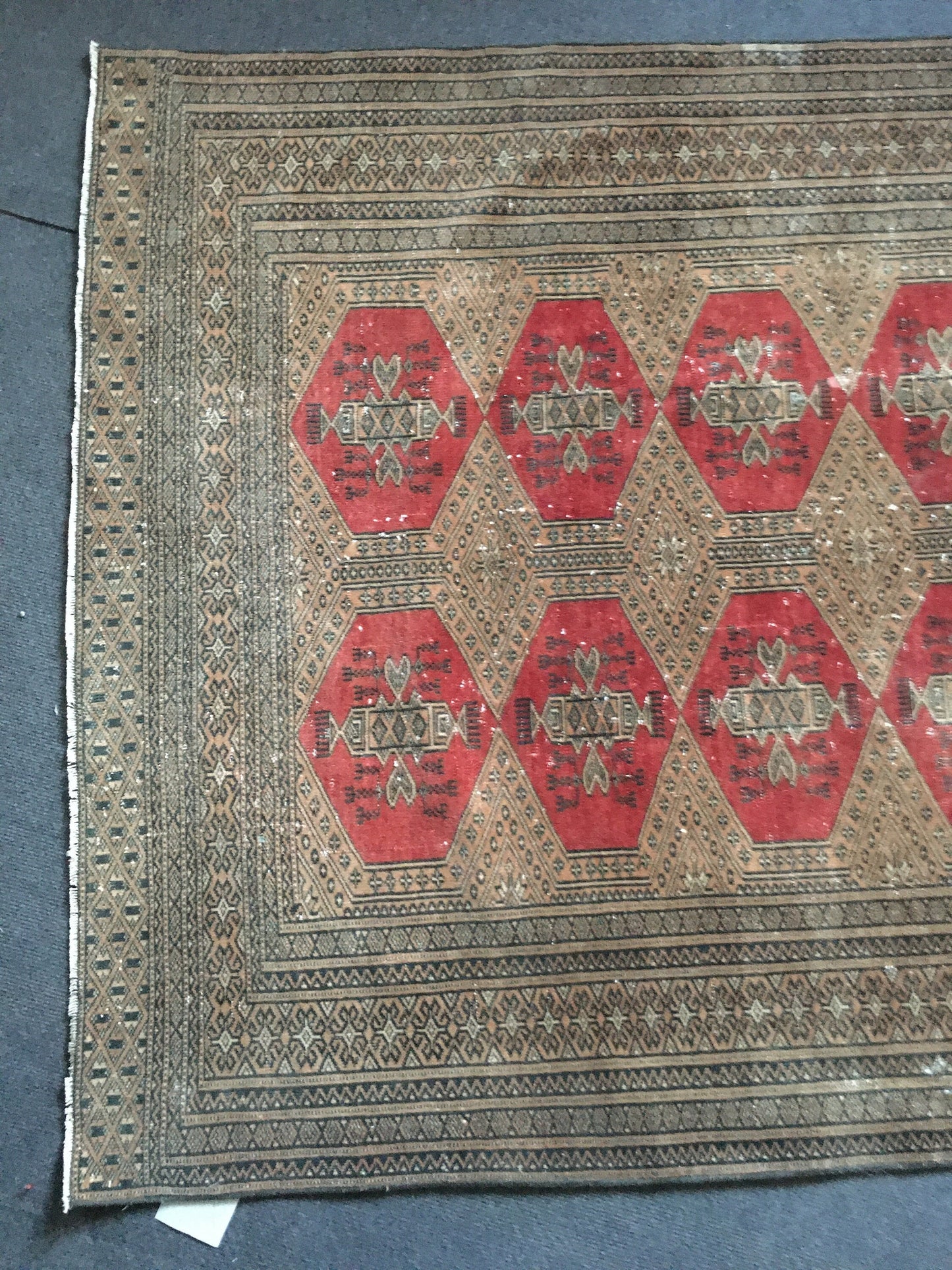 3.9x5.5 feet handmade persian rug, medium size faded brown kitchen rug, living room middle rug,laundry wool rug, turkish oushak red wide rug