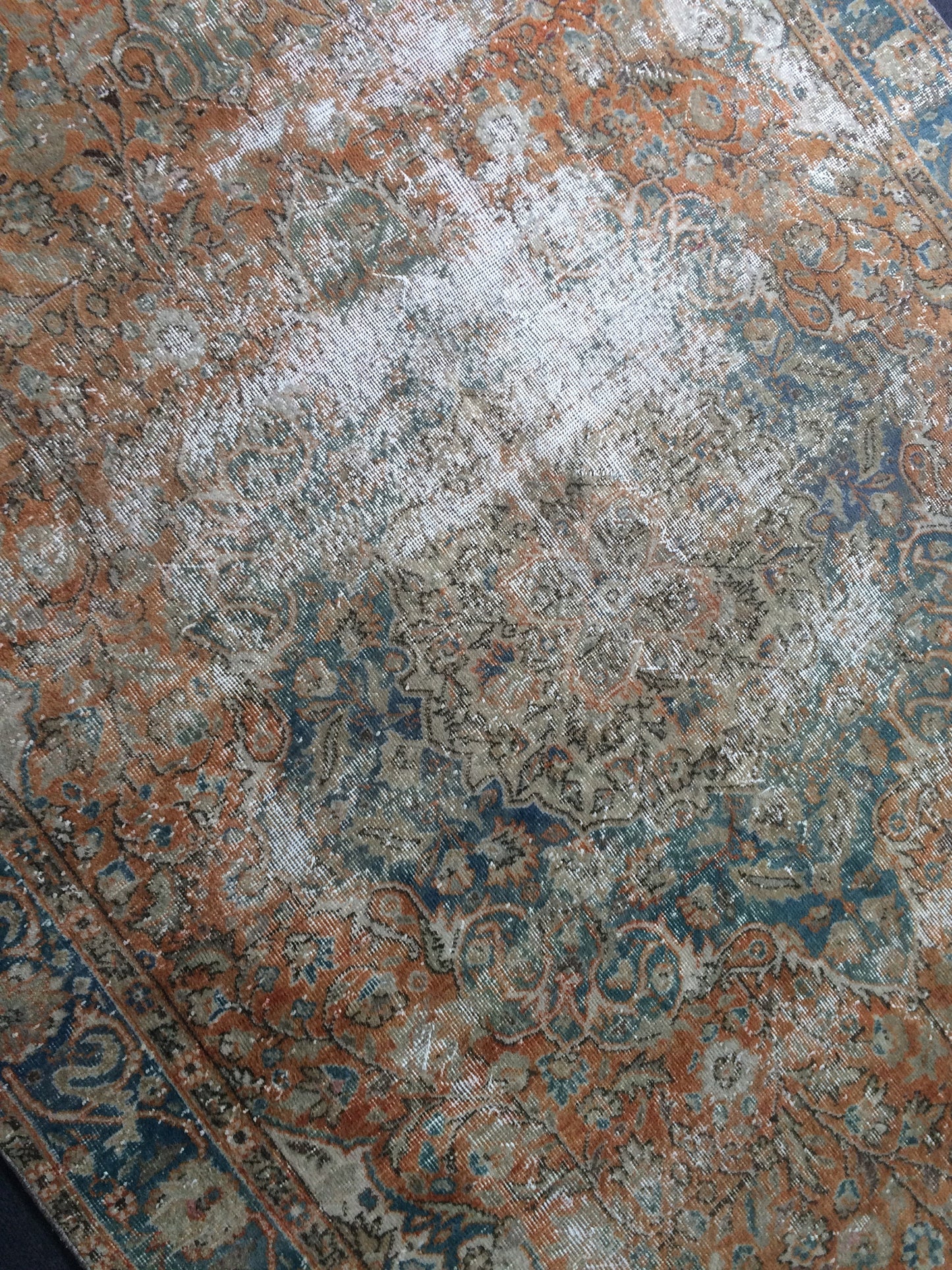 6.3 x 10.5 Distressed Area Rug, Oushak  Rug, Vintage  Rug Turkish Rugs, Oushak Rug Antique Handmade Rug