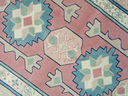 Pink OUSHAK RUG  6.2 x 4.3 Vintage Oushak Rug Vintage Rug Wool Oushak Rug Hand Made Rugs Vintage Turkish Rug