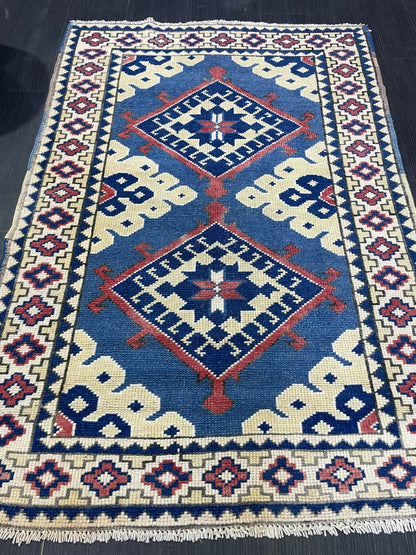 TURKISH Rug, Vintage Wool 3.3 x 4.9 Rug, Oushak Rug, Hand Knotted Rug, Anatolian Rug, Persian 100% Wool Rug, Handmade Rug