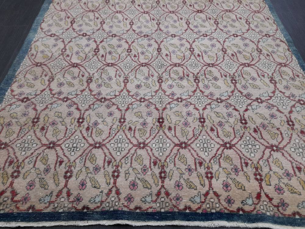 Hand Made Vintage Rug, Rustic Rug 5 x 8.7 Vintage Turkish Rug, Farmhouse Rug, Vintage Oriental Rug, Wool Hand Knotted rug Oushak rug