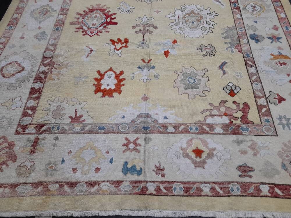 9 x 12 Muted Turkish RUG  TURKISH Oushak Rug Muted Oushak Rug Vintage Rug Wool Oushak 9x12 Rug Hand Made Rug Authentic Oushak Rug