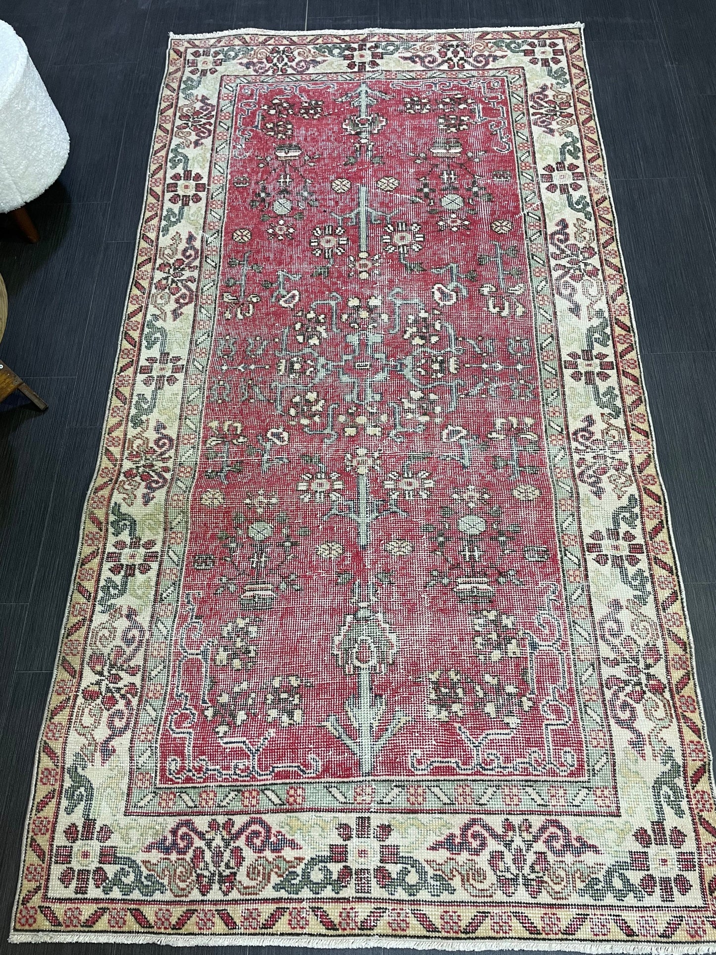 Persian RUG, TURKISH Rug, Handknotted 3.8 x 7 Rug, Oriental Rug, Vintage Rug, Handmade Rug, Turkish Rug Antique Rug