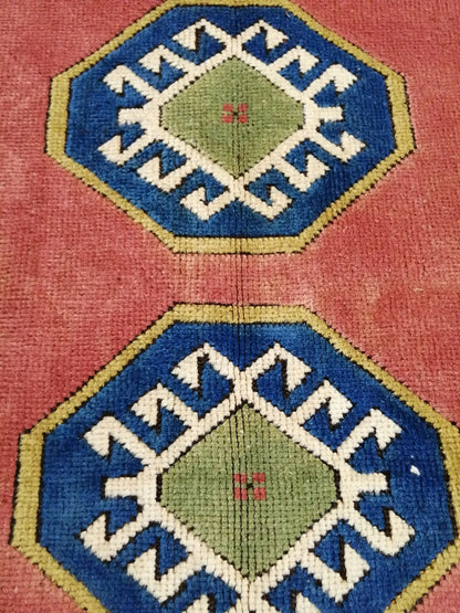 Vintage Rug 3.3 x  4.8 TURKISH HAND MADE Rug Vintage Turkish Rugs   Oushak Rug Turkish Oushak Rug, Vintage Oushak Rug, Wool Rug