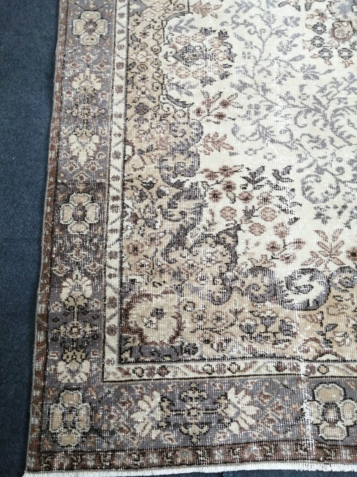6.3 x 10 OUSHAK RUG TURKISH Oushak Rug Vintage Oushak Runner Rug Vintage Runner Rug Wool Oushak Rug Hand Made Rugs Vintage Turkish Rug