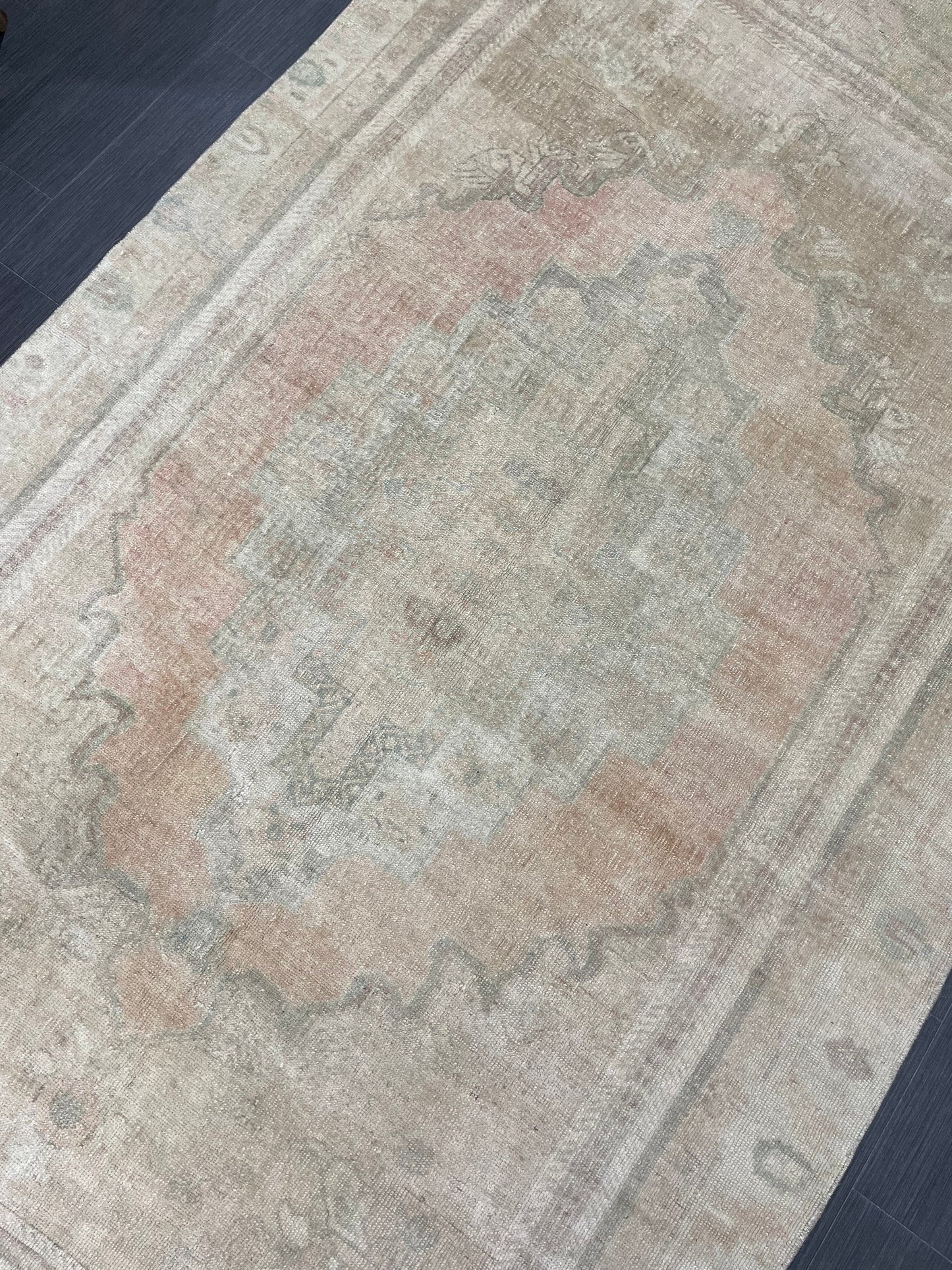 MUTED Vintage RUG 5x9 TURKISH Oushak Rug Vintage Hand Knotted Rug Antique Persian Hand Made Rugs Turkish Rug Handmade Wool Rug