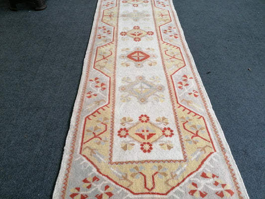 Turkish runner rug, 11'x2'8 runner rug, vintage turkish runer rug, rug, oushak vintage rug, kitchen runner rug,hallway runner rug