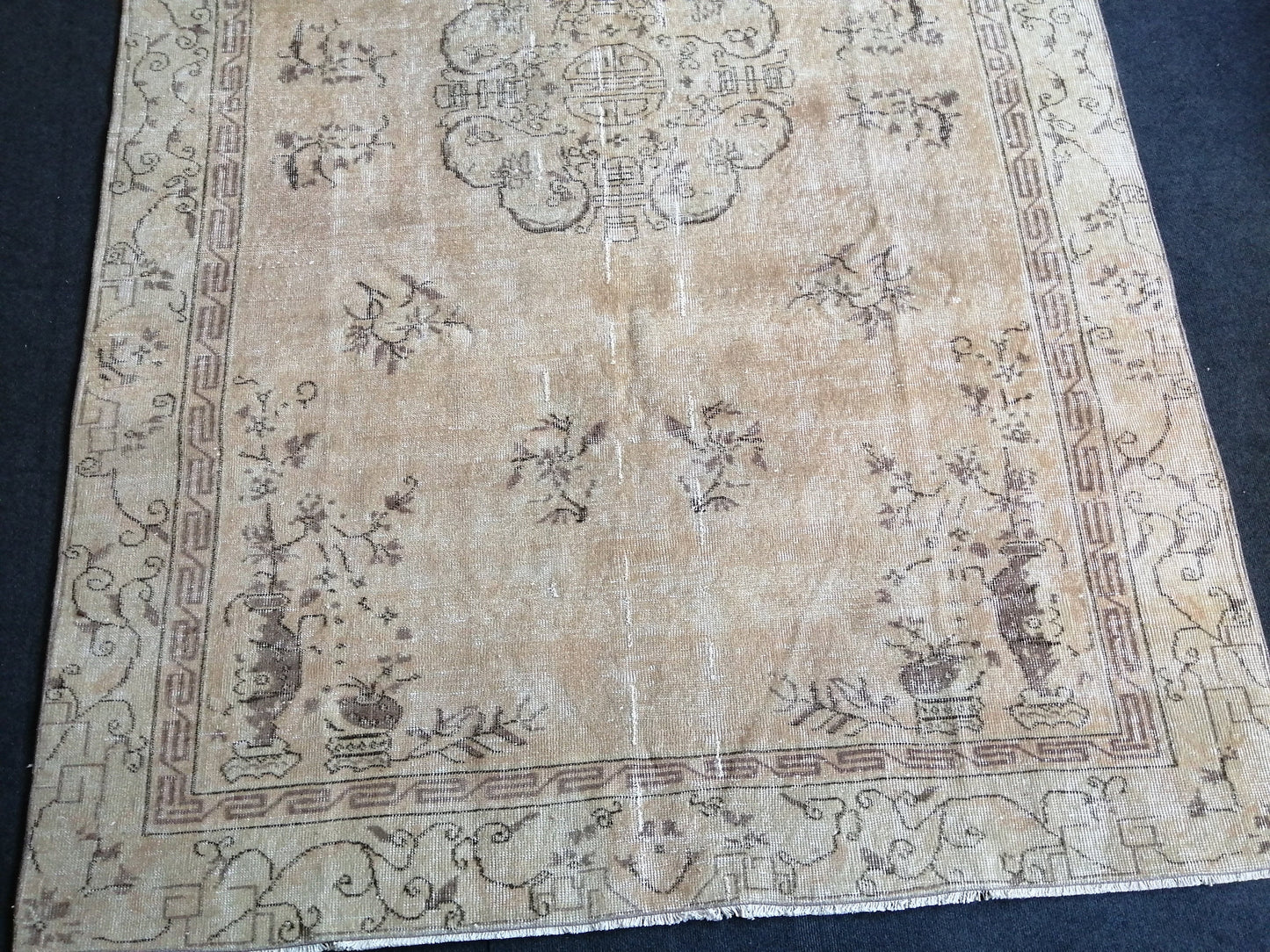 6 x 9.3 Large Area OUSHAK RUG TURKISH Oushak Rug Vintage  Rug Vintage Rug Wool 6x9 Rug Hand Made Rugs Vintage Turkish Rug Muted Oriental rug