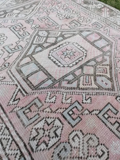 Vintage wool rug, mute vintage handmade wool bedding rug, 4x5'4 turkish rug, oushak hand made rug, kitchen rug bohemian rug, living room rug